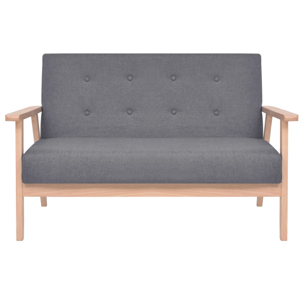 vidaXL 2-Seater Sofa Fabric Dark Grey