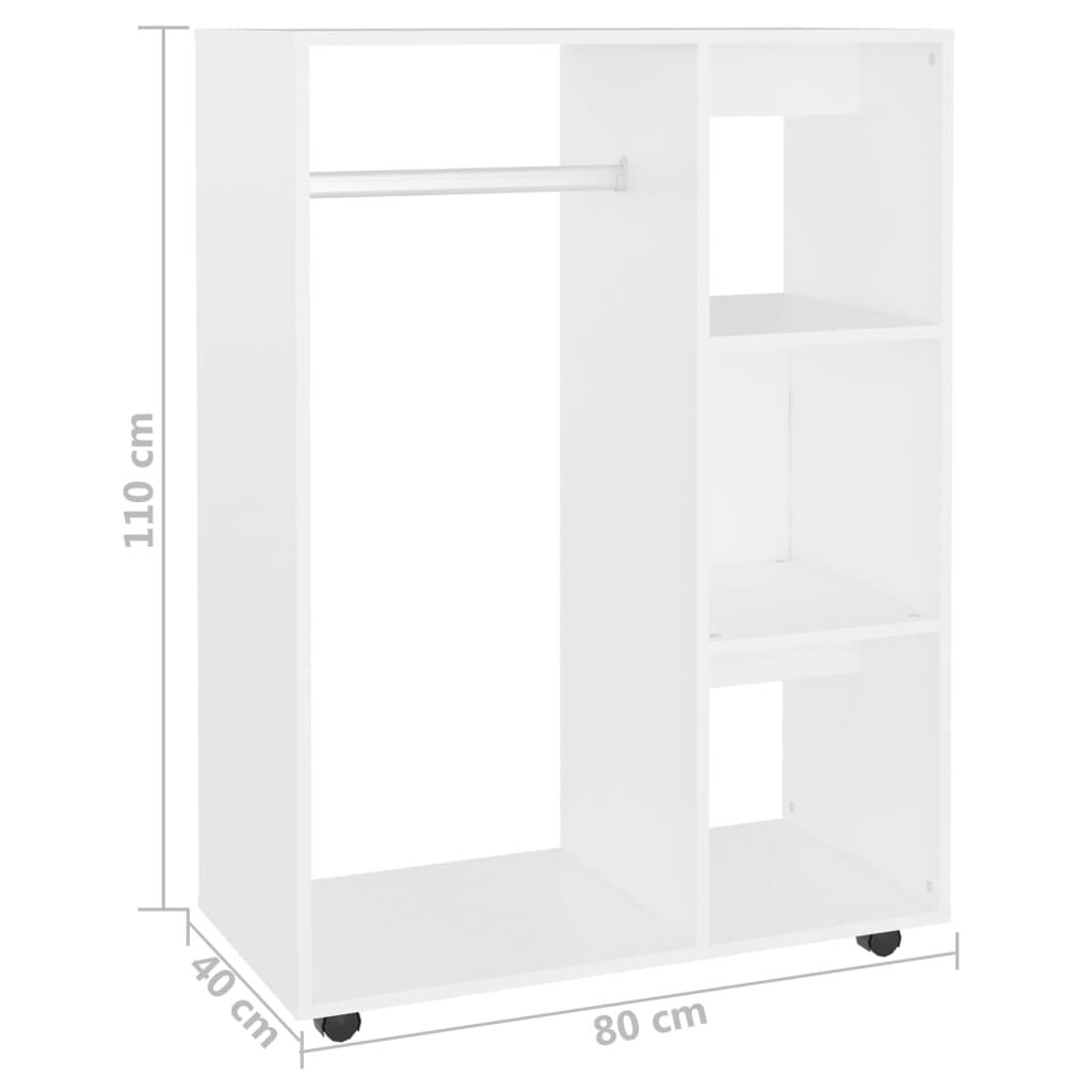 vidaXL Wardrobe White 80x40x110 cm Engineered Wood