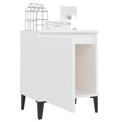 vidaXL Bed Cabinets with Metal Legs White 40x30x50 cm, white vidaXL Bed Cabinets with Metal Legs White 40x30x50 cm