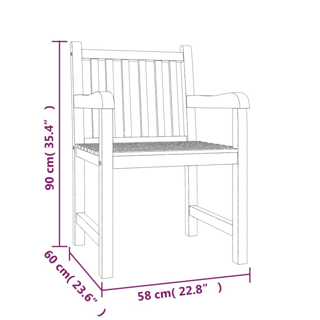 vidaXL 5 Piece Garden Dining Set Solid Wood Teak