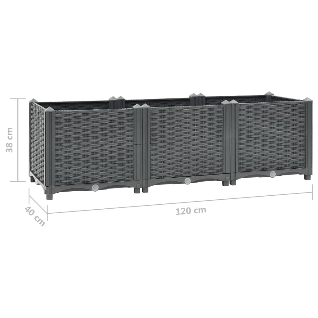 vidaXL Raised Bed 120x40x38 cm Polypropylene