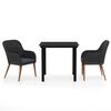 vidaXL 3 Piece Garden Dining Set with Cushions Black