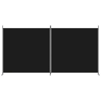 vidaXL 2-Panel Room Divider Black 348x180 cm Fabric, black vidaXL 2-Panel Room Divider Black 348x180 cm Fabric