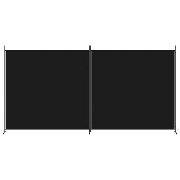 vidaXL 2-Panel Room Divider Black 348x180 cm Fabric