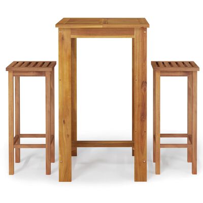 vidaXL 3 Piece Garden Bar Set Solid Wood Acacia