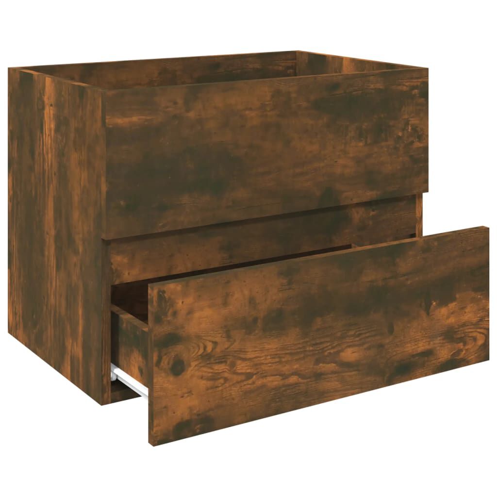 vidaXL Sink Cabinet Smoked Oak 60x38.5x45 cm Engineered Wood