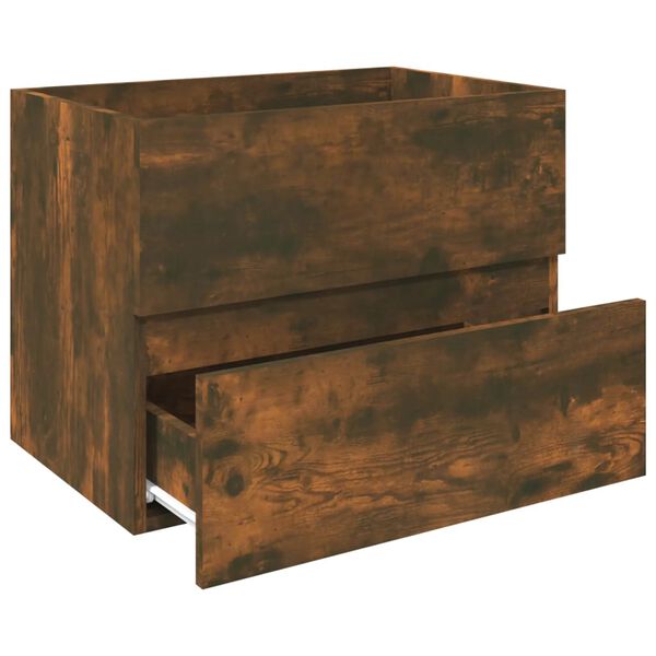 vidaXL Sink Cabinet Smoked Oak 60x38.5x45 cm Engineered Wood