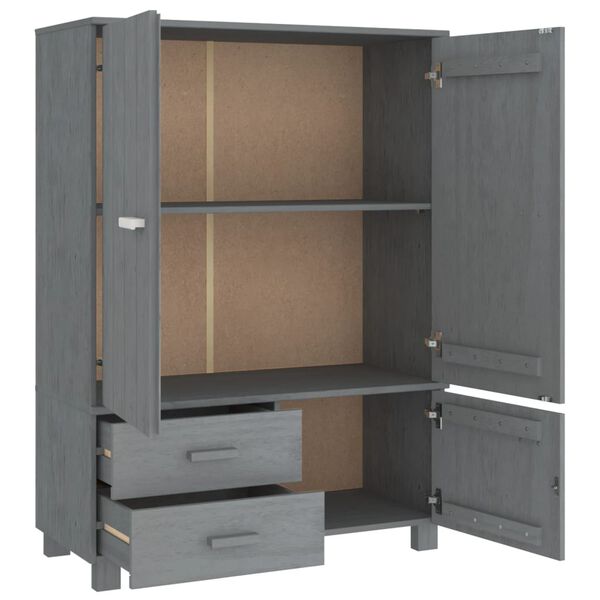 vidaXL Wardrobe HAMAR Dark Grey 99x45x137 cm Solid Wood Pine