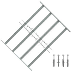Adjustable Security Grille for Windows with 4 Crossbars 500-650 mm
