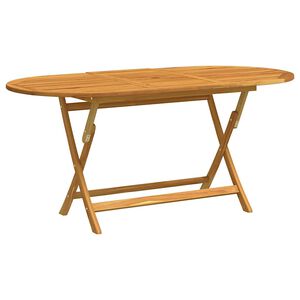 vidaXL Garden Table | Wood Brown | Solid eucalyptus wood | Medium | Foldable