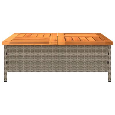 vidaXL Parasol Base Cover Grey 70x70x25 cm Poly Rattan and Acacia, grey vidaXL Parasol Base Cover Grey 70x70x25 cm Poly Rattan and Acacia