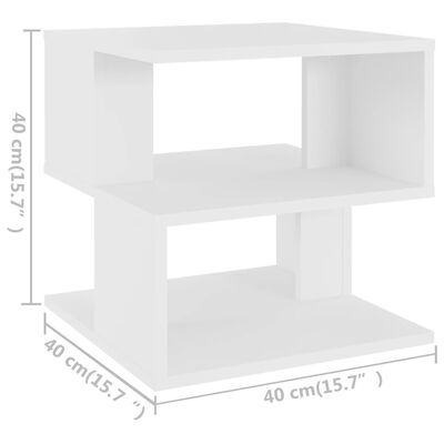 vidaXL Side Table White 40x40x40 cm Engineered Wood, white vidaXL Side Table White 40x40x40 cm Engineered Wood