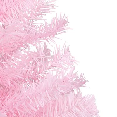 vidaXL Artificial Pre-lit Christmas Tree with Stand Pink 210 cm PVC