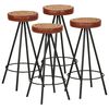 vidaXL Bar Stools 4 pcs Real Leather