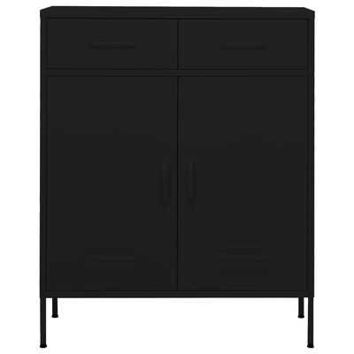 vidaXL Storage Cabinet Black 80x35x101.5 cm Steel