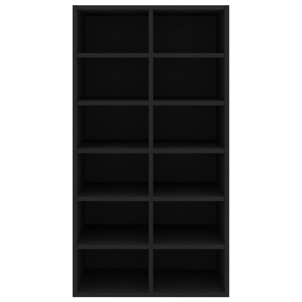 vidaXL Shoe Rack Black 54x34x100.5 cm Engineered Wood