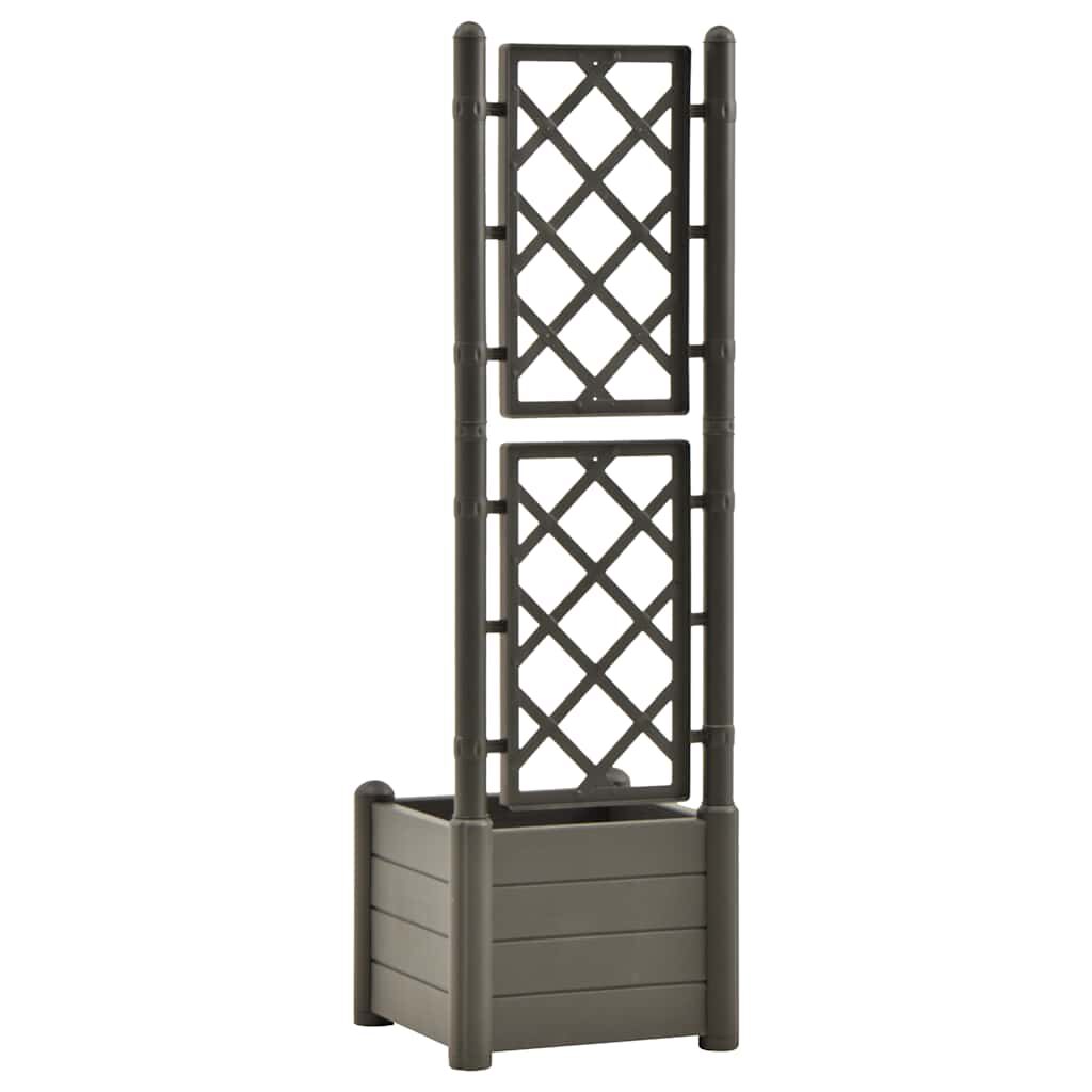 vidaXL Garden Planter with Trellis 43x43x142 cm PP Anthracite