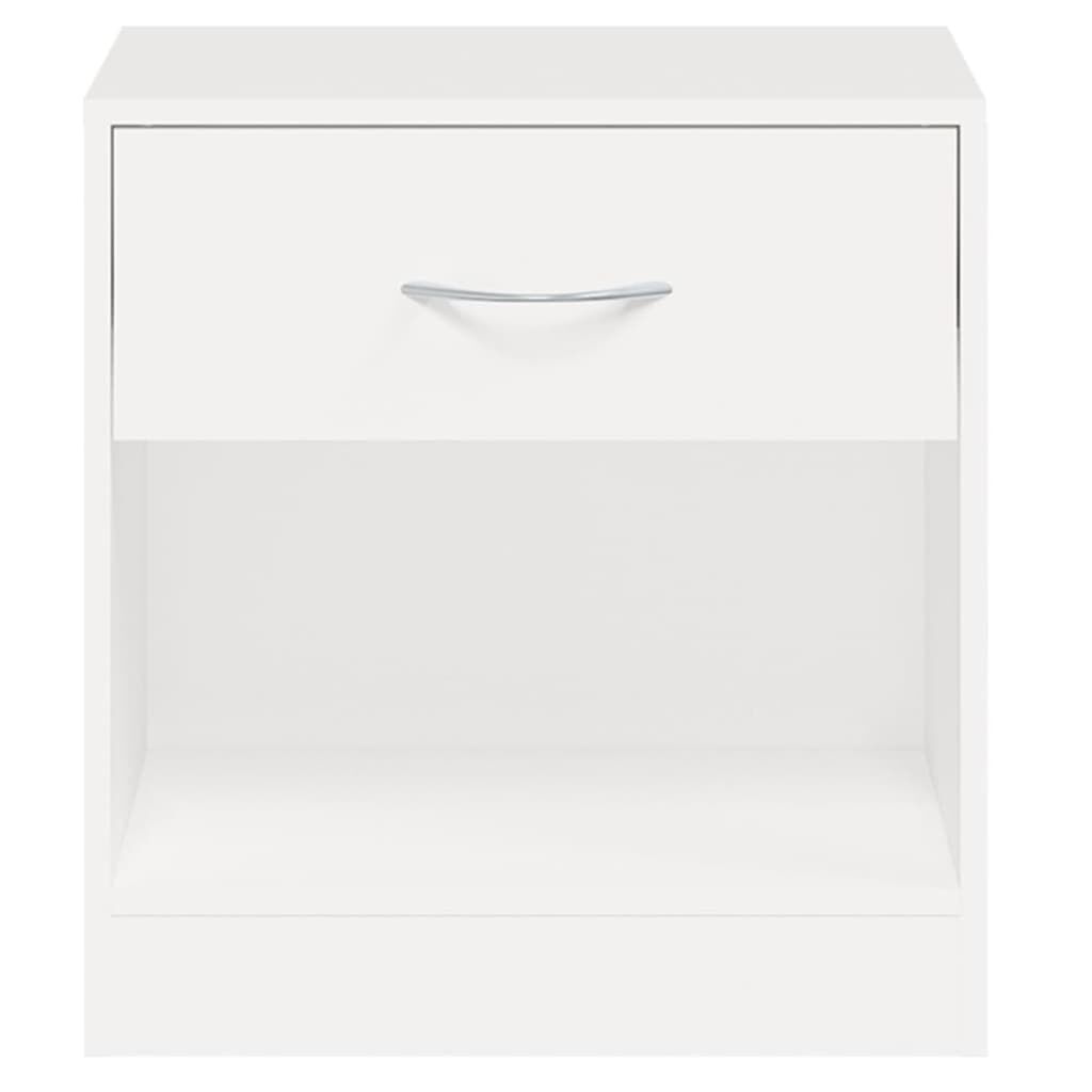 vidaXL Nightstand 2 pcs with Drawer White