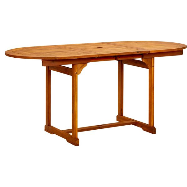 vidaXL Garden Dining Table (120-170)x80x75 cm Solid Acacia Wood