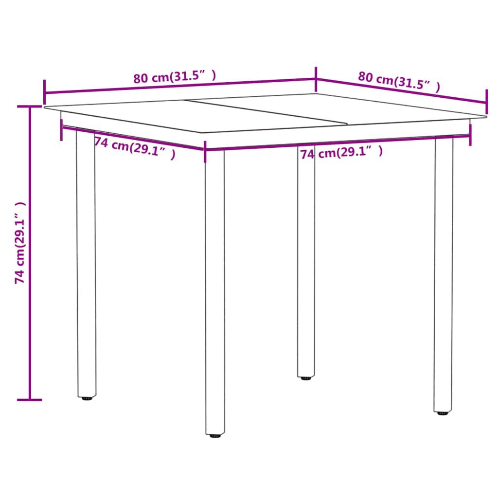 vidaXL 5 Piece Garden Dining Set Black