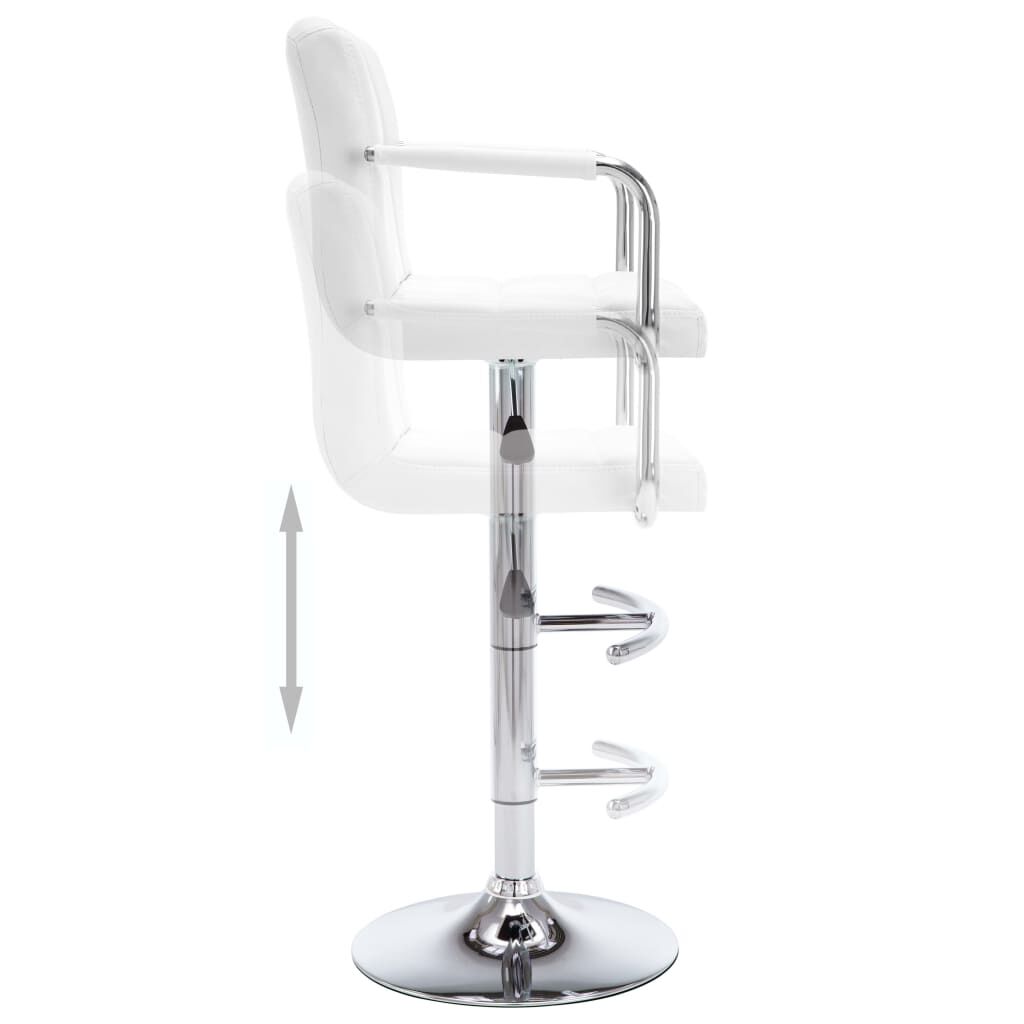 vidaXL Bar Stools 2 pcs White Faux Leather