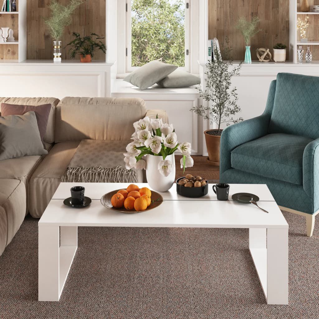 vidaXL Coffee Table Concrete Grey 110x50x35 cm Engineered Wood