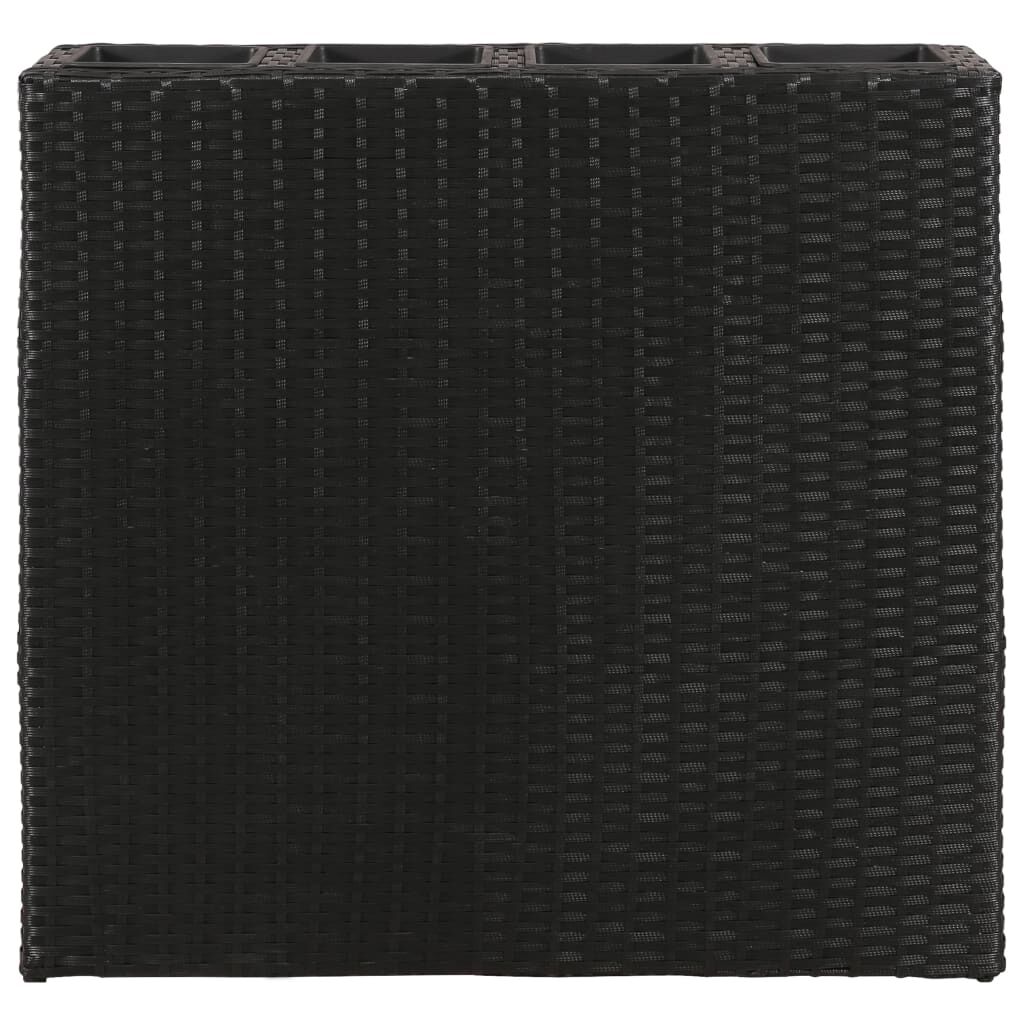 vidaXL Garden Raised Bed with 4 Pots 2 pcs Poly Rattan Black(2x41084)