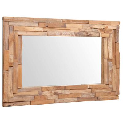 vidaXL Decorative Mirror Teak 90x60 cm Rectangular,  vidaXL Decorative Mirror Teak 90x60 cm Rectangular