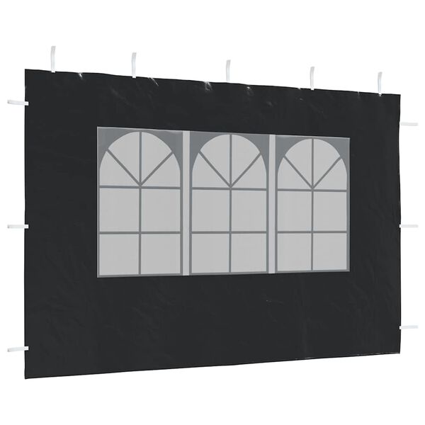 vidaXL Party Tent Sidewall 2 pcs with Window PE Anthracite