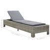 vidaXL Sunbed with Cushion Grey Poly Rattan