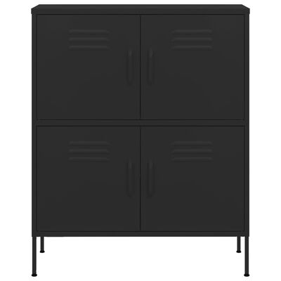 vidaXL Storage Cabinet Black 80x35x101.5 cm Steel, black vidaXL Storage Cabinet Black 80x35x101.5 cm Steel