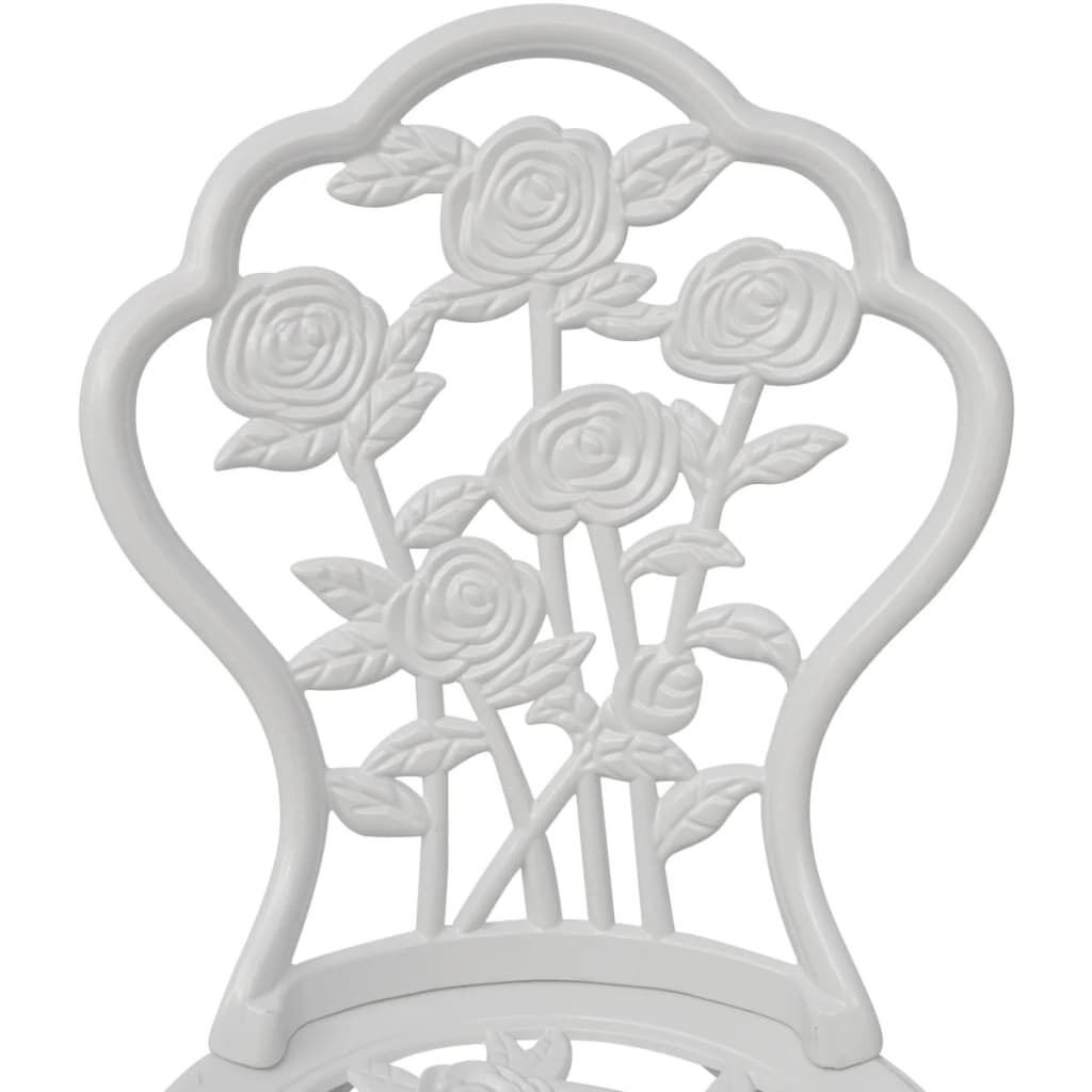 vidaXL Bistro Chairs 2 pcs Cast Aluminium White