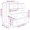 vidaXL Sideboard HAMAR White 79x40x80 cm Solid Wood Pine