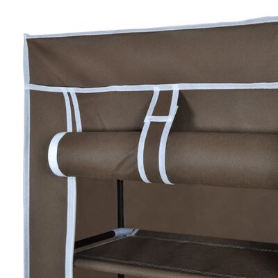 Fabric Shoe Cabinet with Cover 162 x 57 x 29 cm Brown, brown Fabric Shoe Cabinet with Cover 162 x 57 x 29 cm Brown