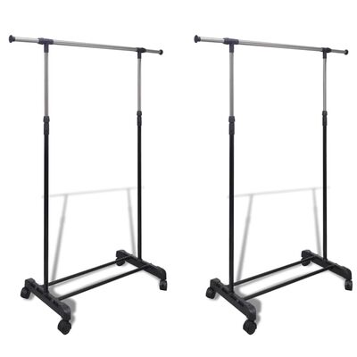 vidaXL Adjustable Clothes Racks 2 pcs 1 Hanging Rail,  vidaXL Adjustable Clothes Racks 2 pcs 1 Hanging Rail