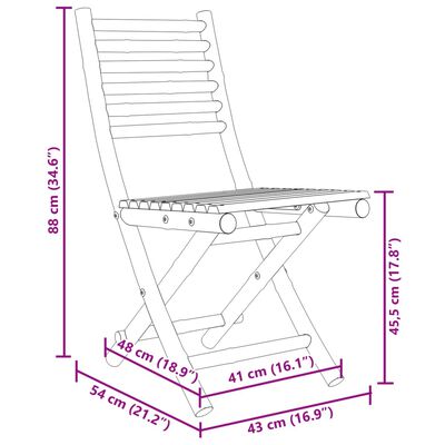 vidaXL Folding Garden Chairs 6 pcs 43x54x88 cm Bamboo,  vidaXL Folding Garden Chairs 6 pcs 43x54x88 cm Bamboo
