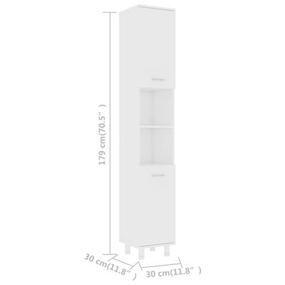 vidaXL 3 Piece Bathroom Furniture Set White Engineered Wood