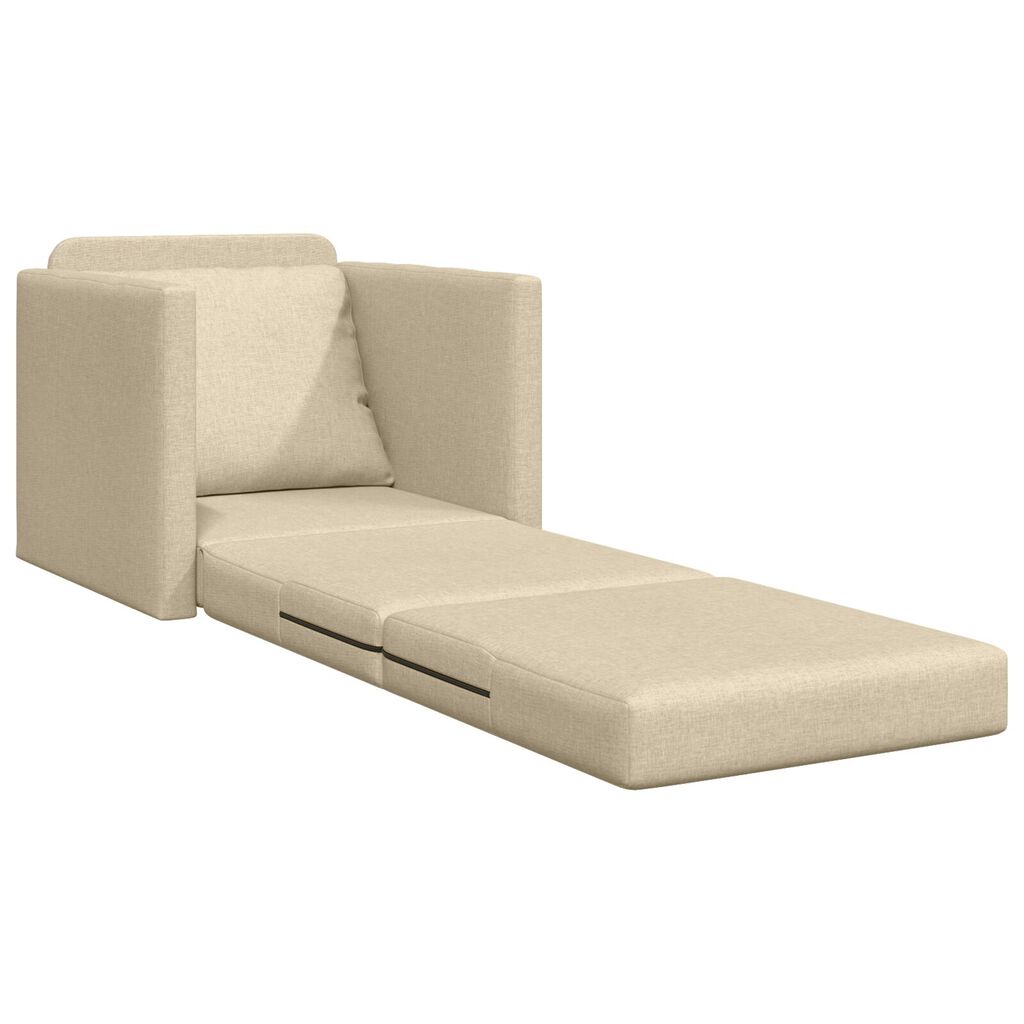 vidaXL Floor Sofa Bed 2-in-1 Cream 112x174x55 cm Fabric