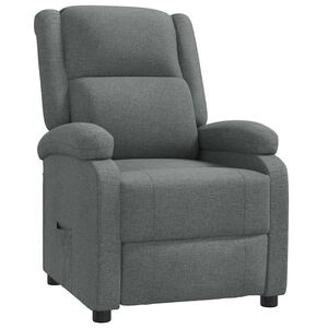 vidaXL Recliner Chair Dark Grey Fabric