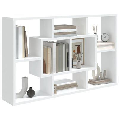 vidaXL Wall Shelf White 85x16x52.5 cm Engineered Wood, white vidaXL Wall Shelf White 85x16x52.5 cm Engineered Wood
