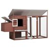 vidaXL Outdoor Chicken Cage Hen House with 1 Egg Cage Brown Wood