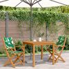 vidaXL Garden Chairs 2 pcs Leaf Pattern Solid Wood Acacia and Fabric