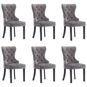 vidaXL Dining Chairs 6 pcs Grey Velvet