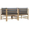 vidaXL 2 Piece Garden Lounge Set with Dark Grey Cushions Bamboo