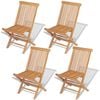 vidaXL Folding Chairs 4 pcs for Garden & Outdoor Teak Wood