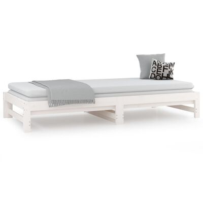 vidaXL Pull-out Day Bed without Mattress White 2x(90x200) cm, white vidaXL Pull-out Day Bed without Mattress White 2x(90x200) cm