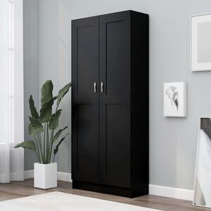 vidaXL Book Cabinet Black 82,5x30,5x185,5 cm Engineered Wood