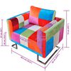 vidaXL Cube Armchair with Chrome Feet Patchwork Design Fabric