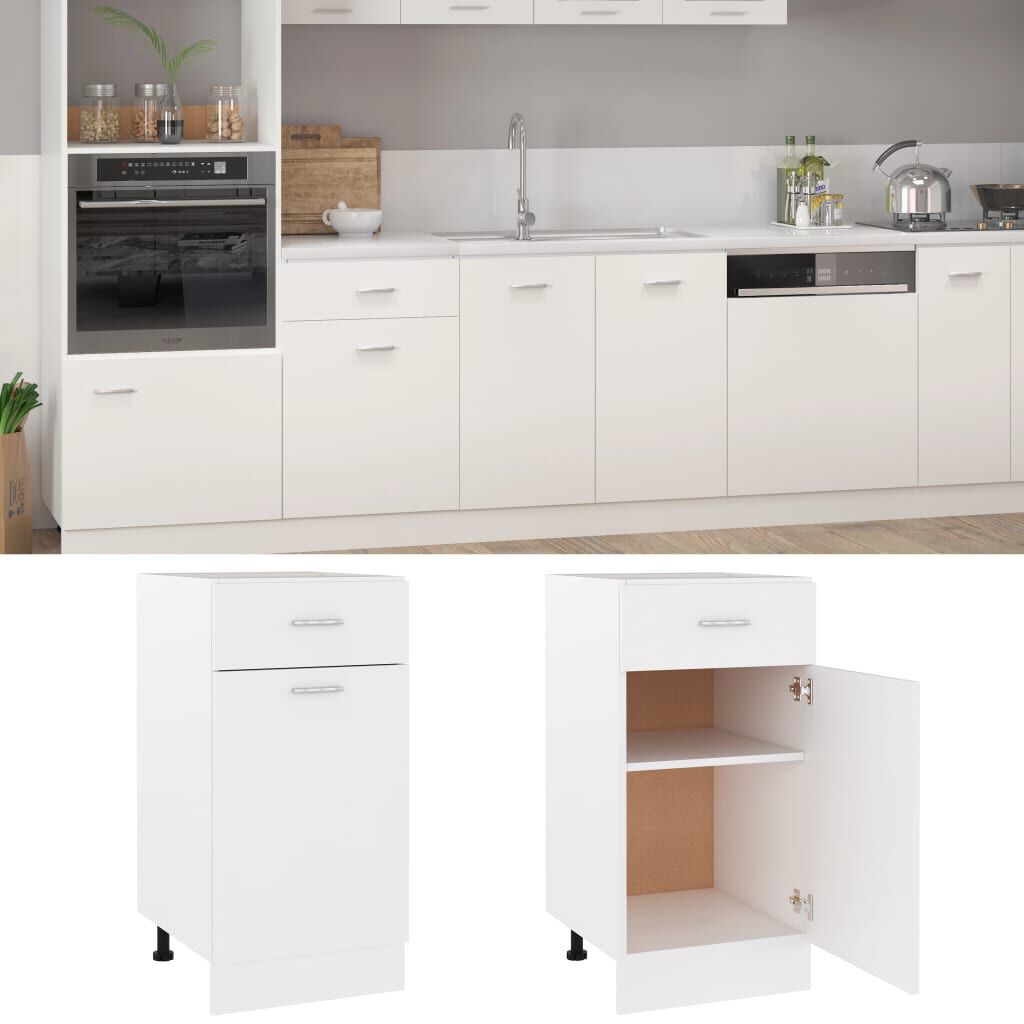 vidaXL Drawer Bottom Cabinet Lyon White 40x46x81.5 cm Engineered Wood