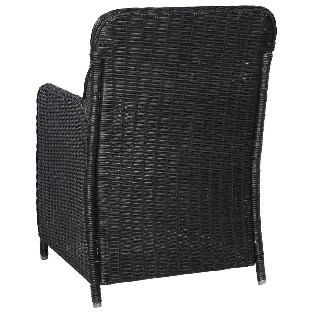 vidaXL 7 Piece Garden Dining Set Black